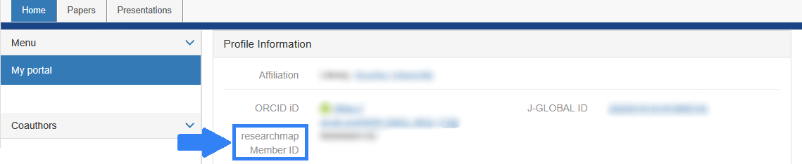 researchmapマイポータル