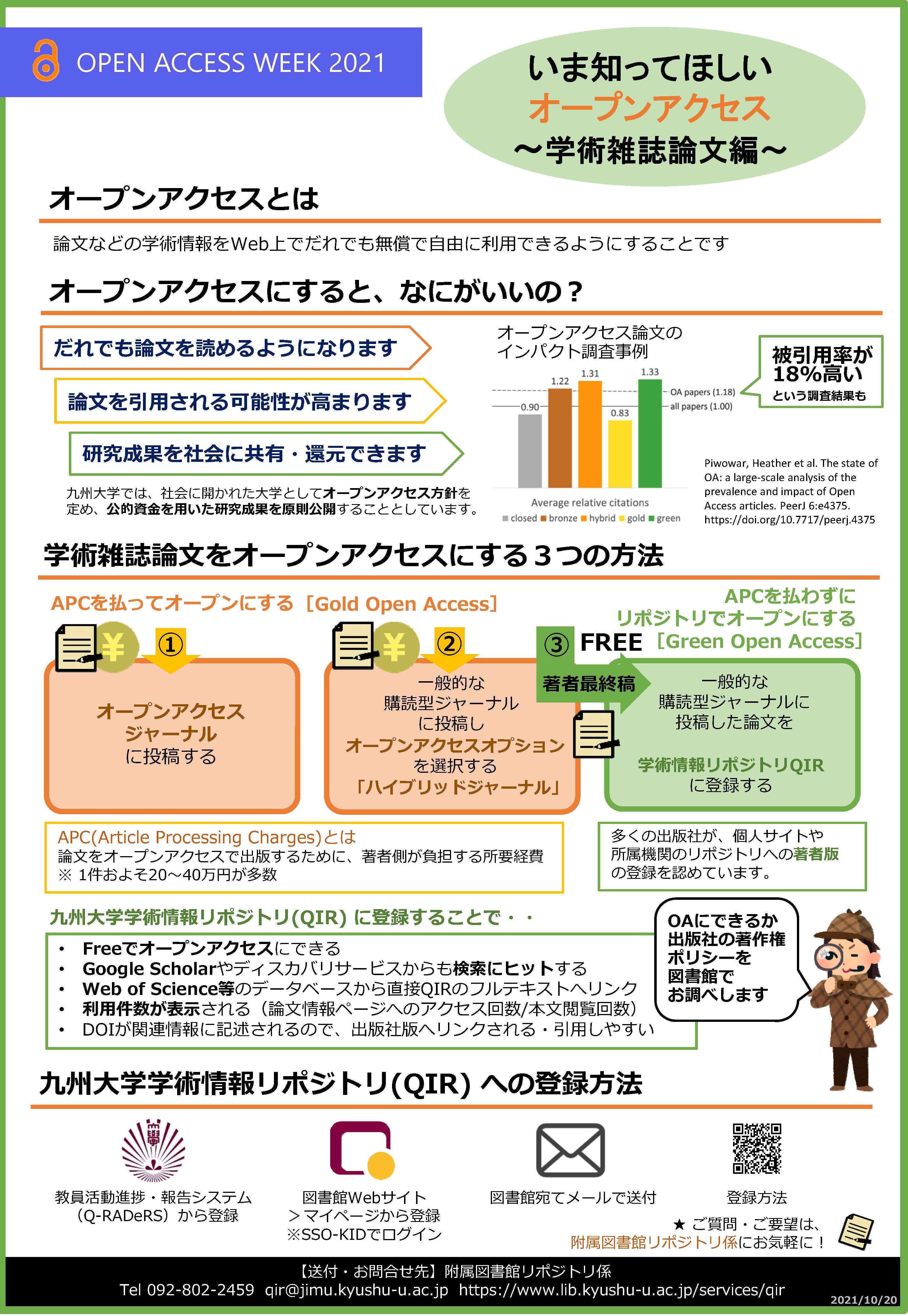 いま知ってほしいオープンアクセス～学術雑誌論文編～